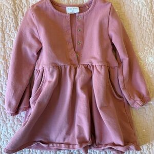 Angel Dear Dusty Pink Long-Sleeve Knit Dress for Kids